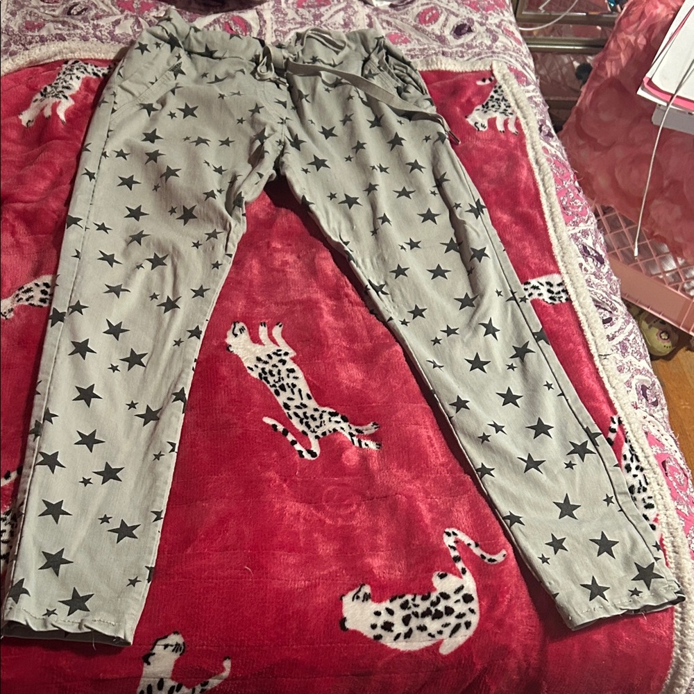 Venti6 Excellent Condition Sage Star Stretchy Drawstring Waist Joggers! Size XS